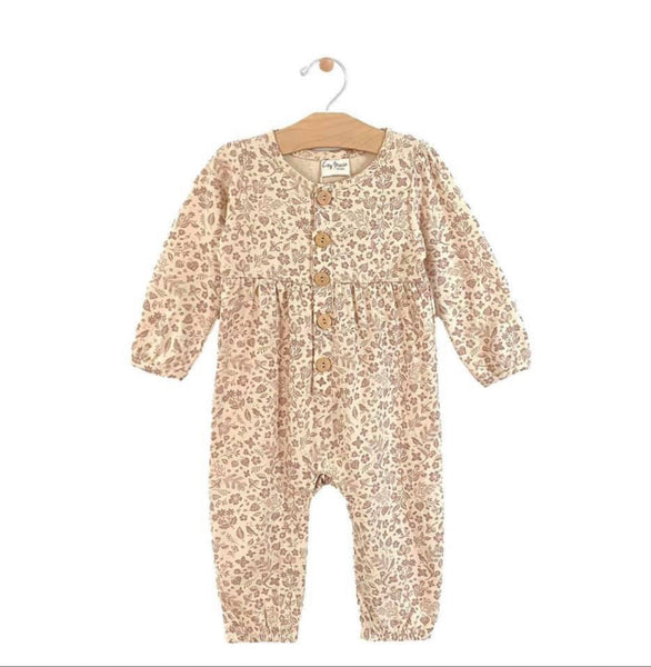 City Mouse - Gathered Button Romper