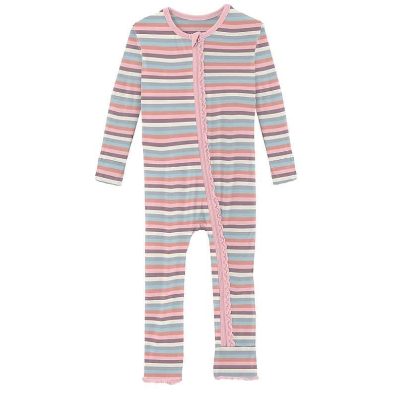 Spring Bloom Stripe Muffin Ruffle Coverall
